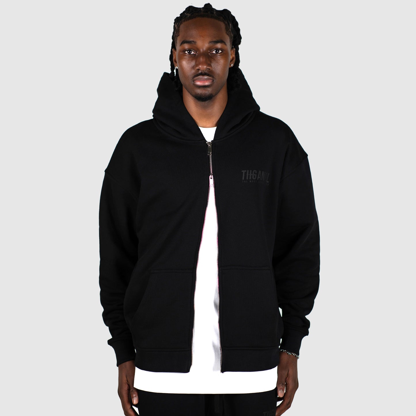 THGANGL Premium Weight Zip Up Hoody - Black/Stealth