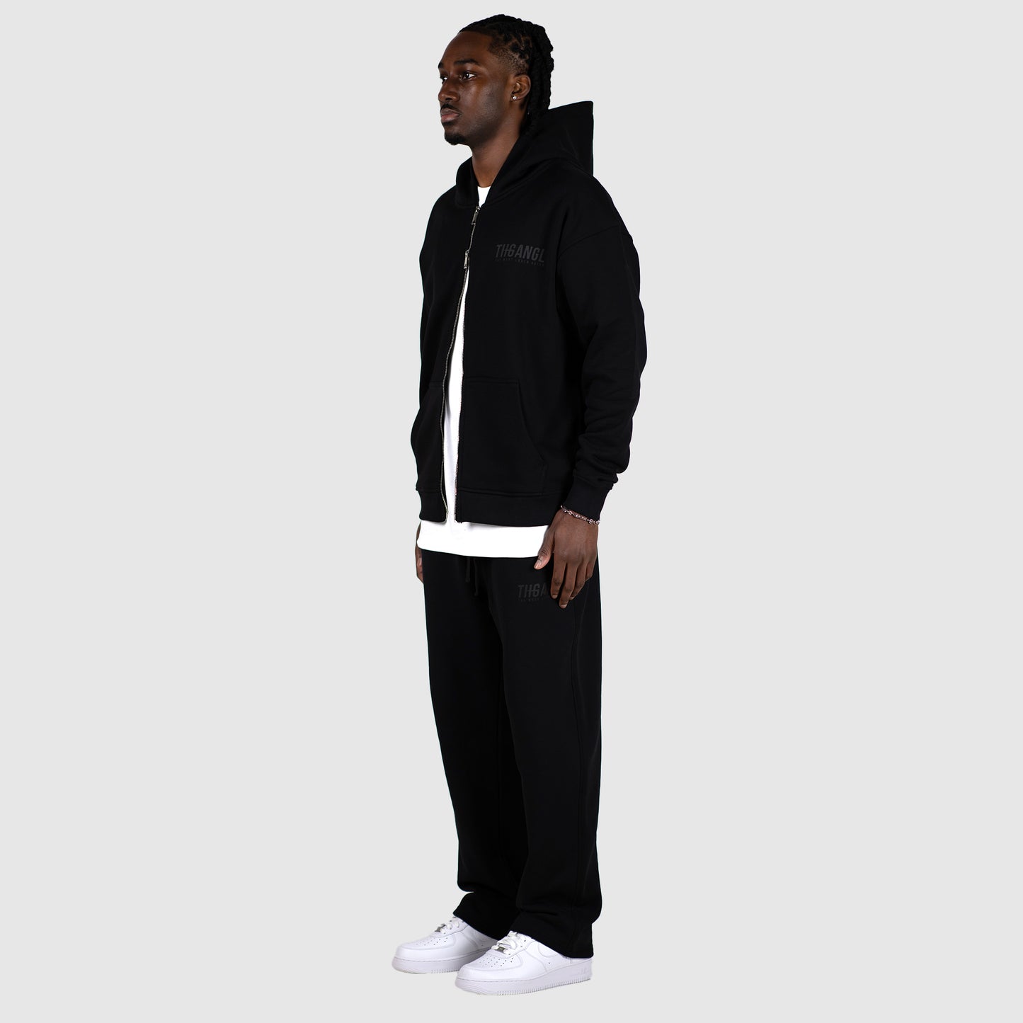 THGANGL Premium Weight Zip Up Hoody - Black/Stealth