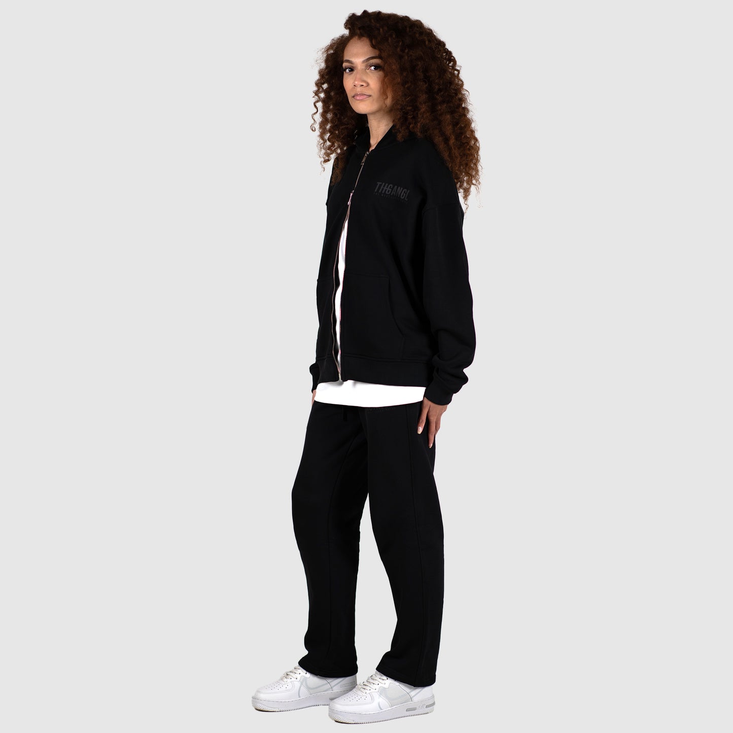 THGANGL Premium Weight Zip Up Hoody - Black/Stealth