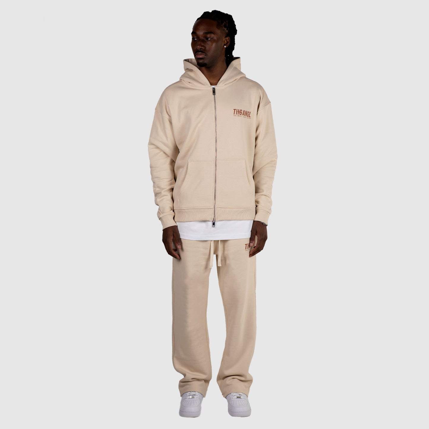 THGANGL Premium Weight Relaxed Fit Sweatpants - Oatmeal