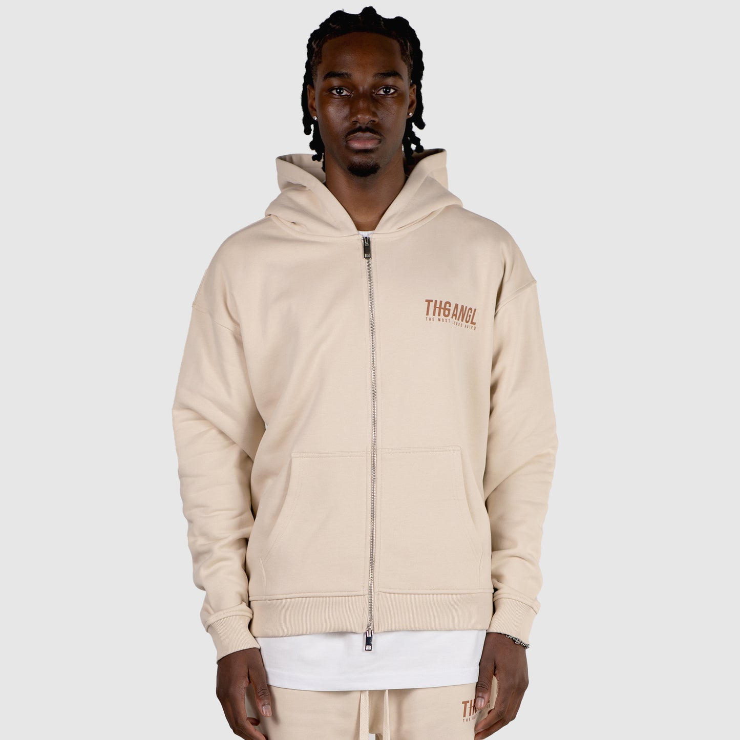 THGANGL Premium Weight Zip Up Hoody - Oatmeal