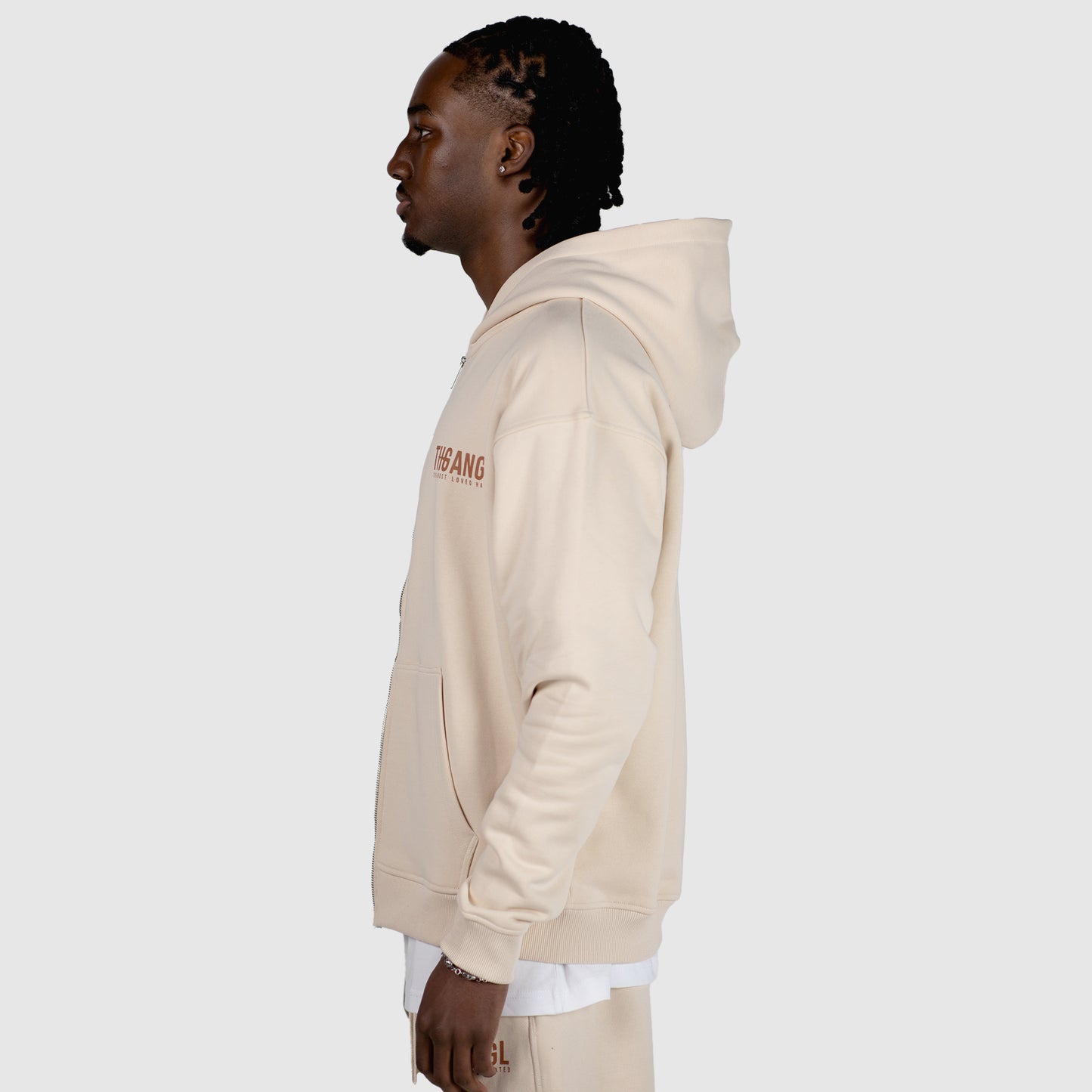 THGANGL Premium Weight Zip Up Hoody - Oatmeal