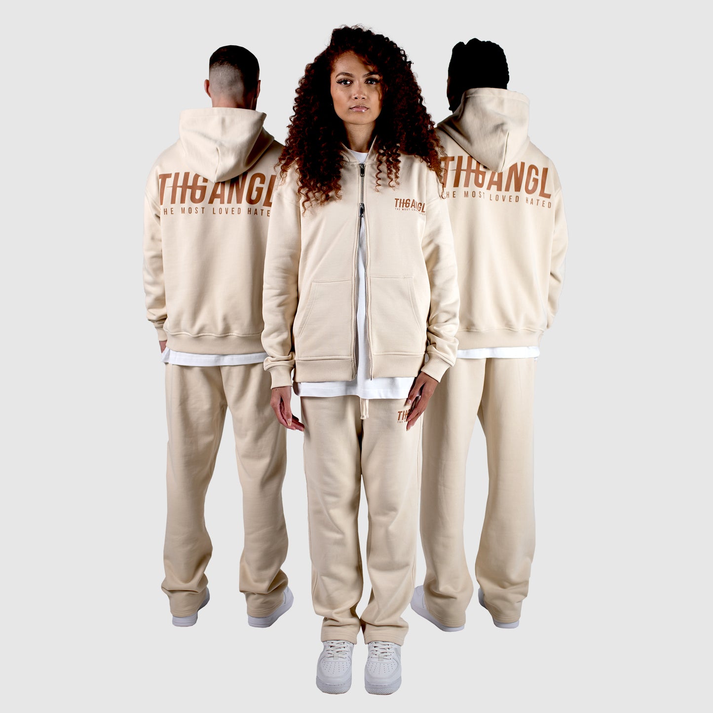 THGANGL Premium Weight Relaxed Fit Sweatpants - Oatmeal