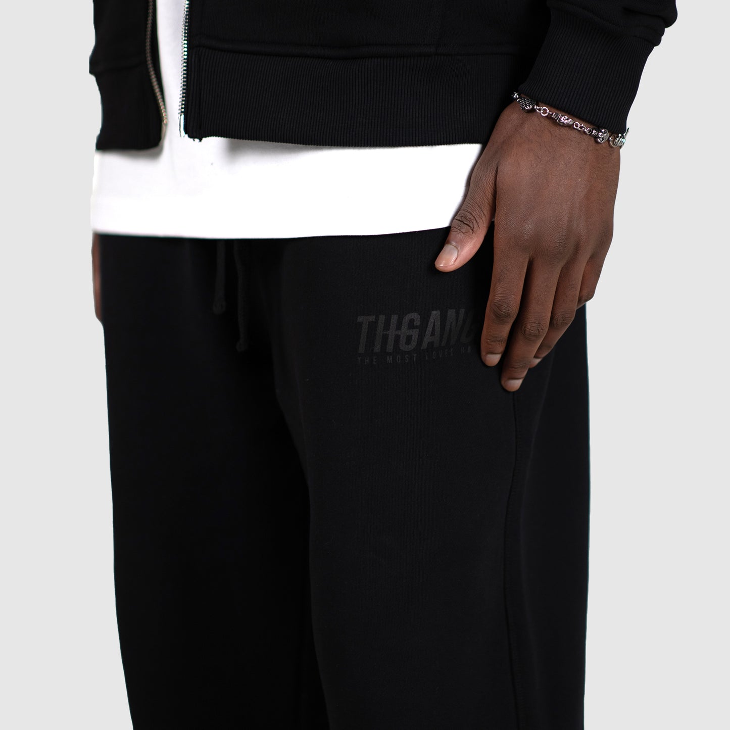 THGANGL Premium Weight Relaxed Fit Sweatpants - Black/Stealth