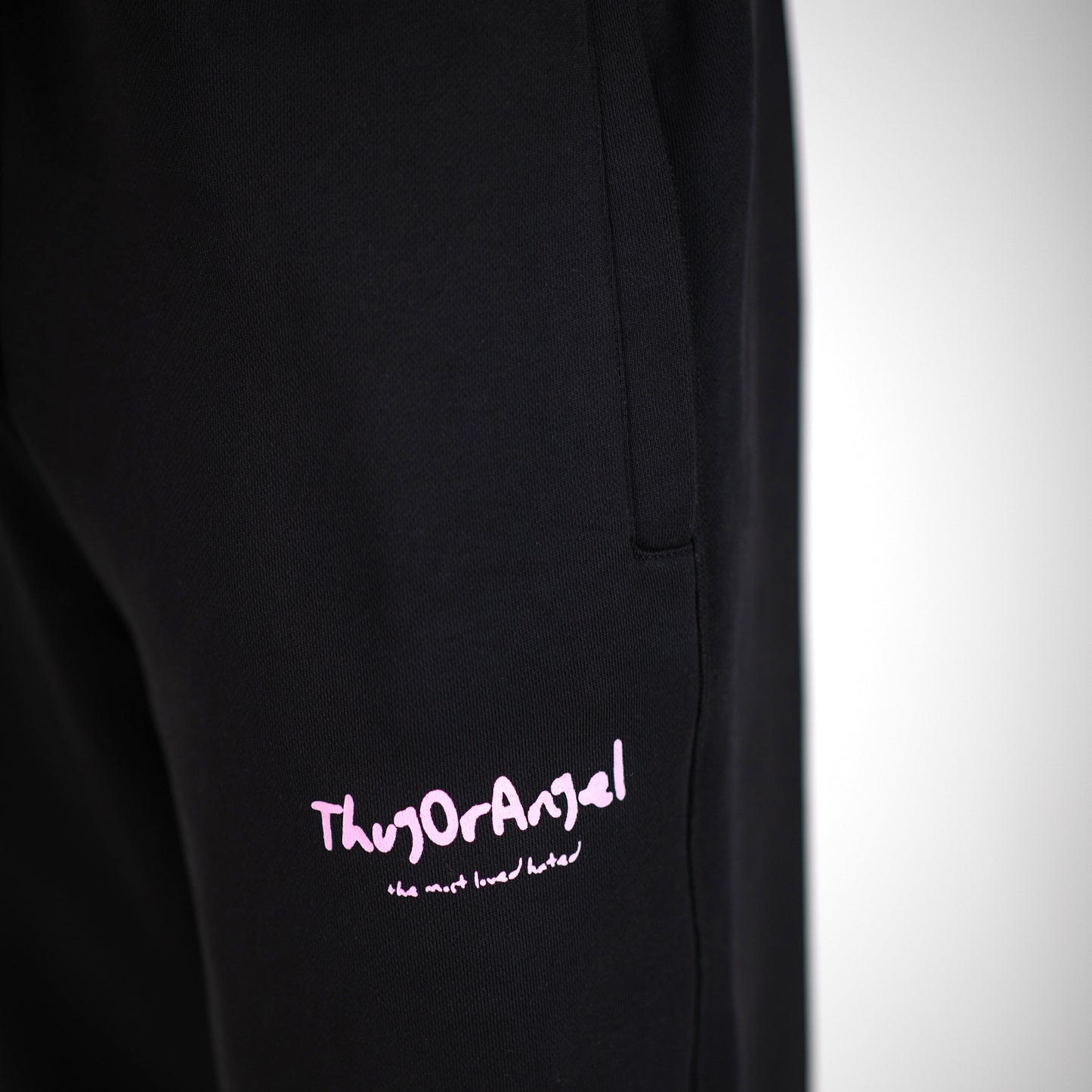 Thugorangel Relaxed Fit Sweatpants - Black/Pink