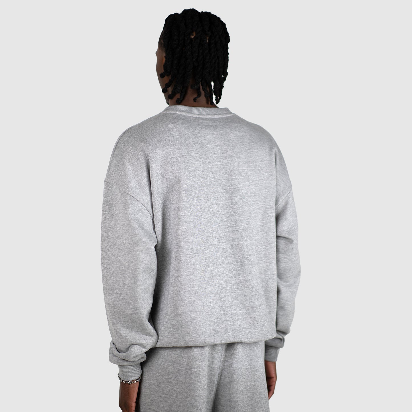 Thugorangel Relaxed Fit Sweatshirt - Grey Marl/White