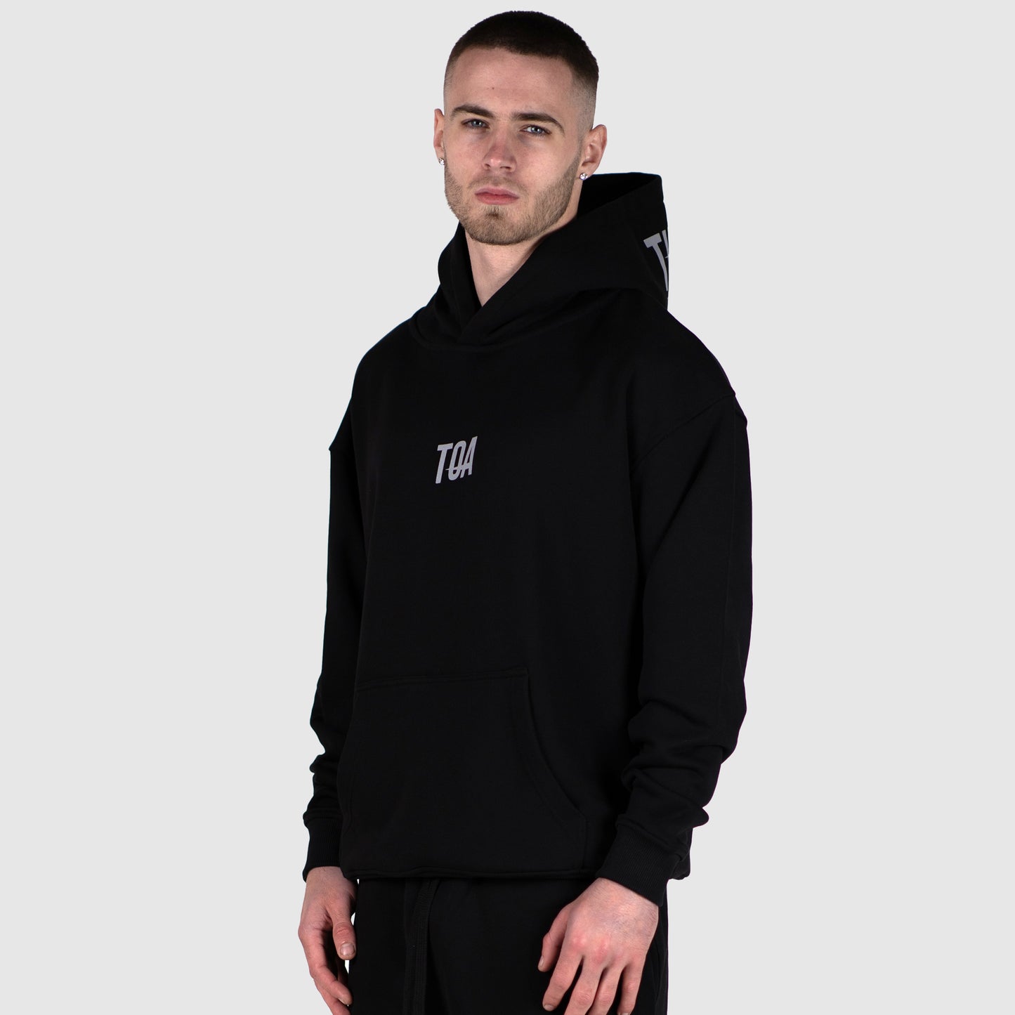 TOA Regular Fit Premium Weight Pullover Hoody - Black/Ultimate Grey