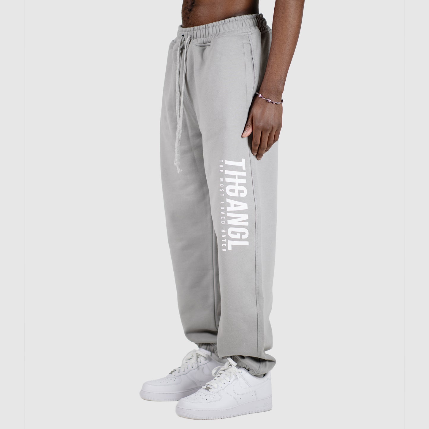 TOA Regular Fit Cuffed Joggers - Ultimate Grey/White