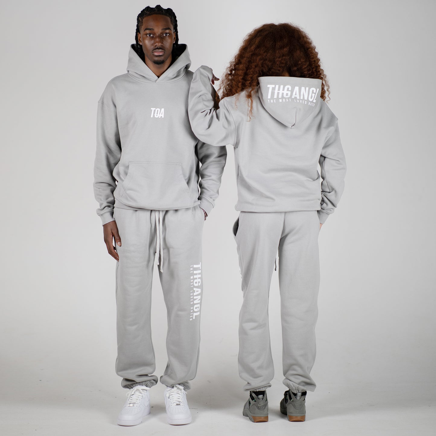 TOA Regular Fit Cuffed Joggers - Ultimate Grey/White