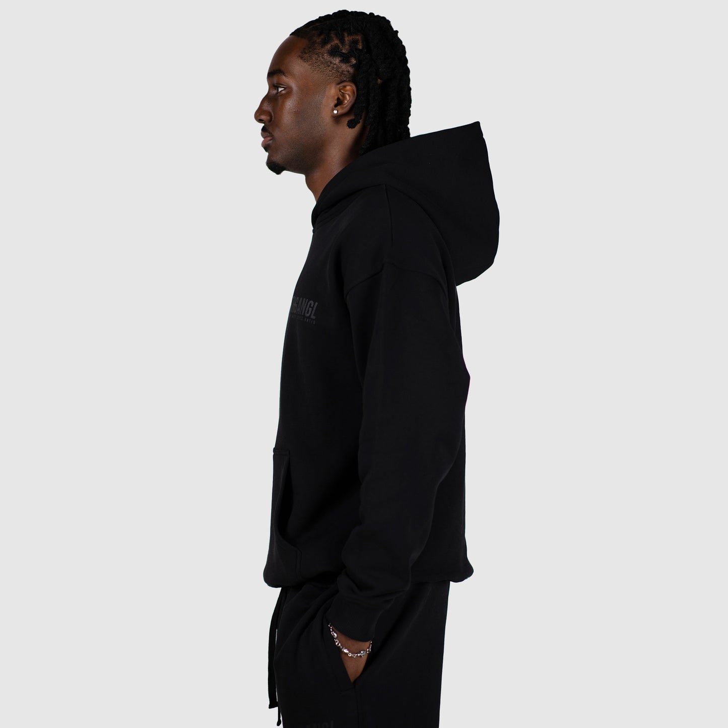 THGANGL Premium Weight Pullover Relaxed Fit Hoody - Black/Stealth