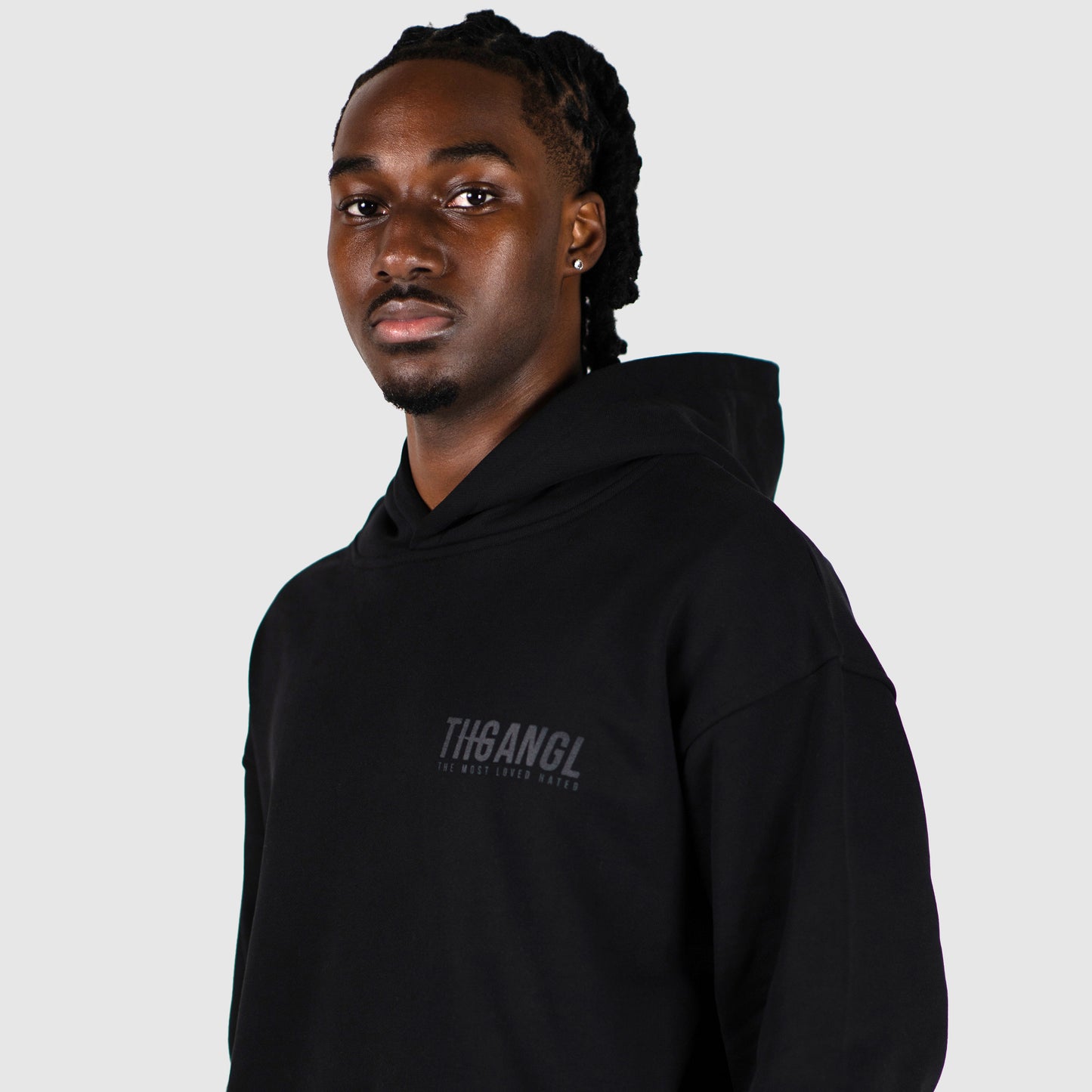 THGANGL Premium Weight Pullover Relaxed Fit Hoody - Black/Stealth