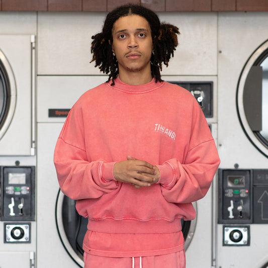 Washed Uniform Sweatshirt - Pink